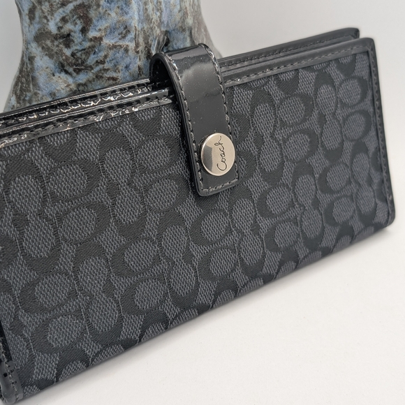 Coach Accessories - Coach slim Long Black Monogram Card Holder Wallet